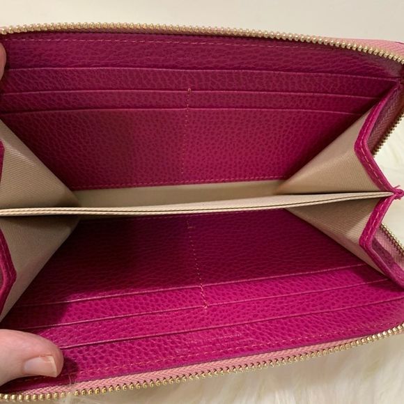 Giorgia Milani Pebbled Leather Zip Around Wallet in Pink - Picture 2 of 6